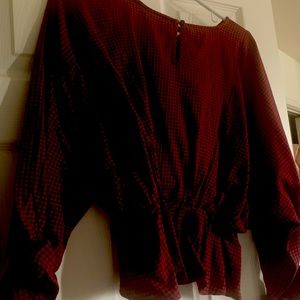 Peplum pattern top cute with high waist jeans